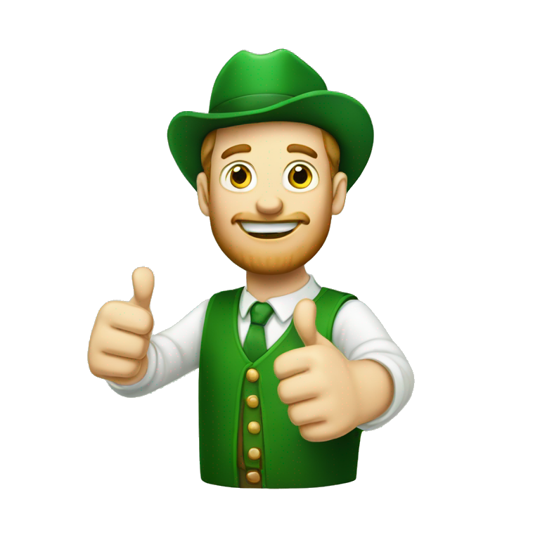Irishman shows thumbs up emoji
