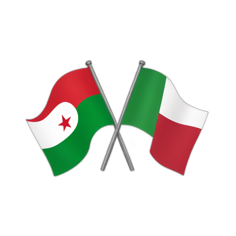 Algeria flag with Iraq flag emoji