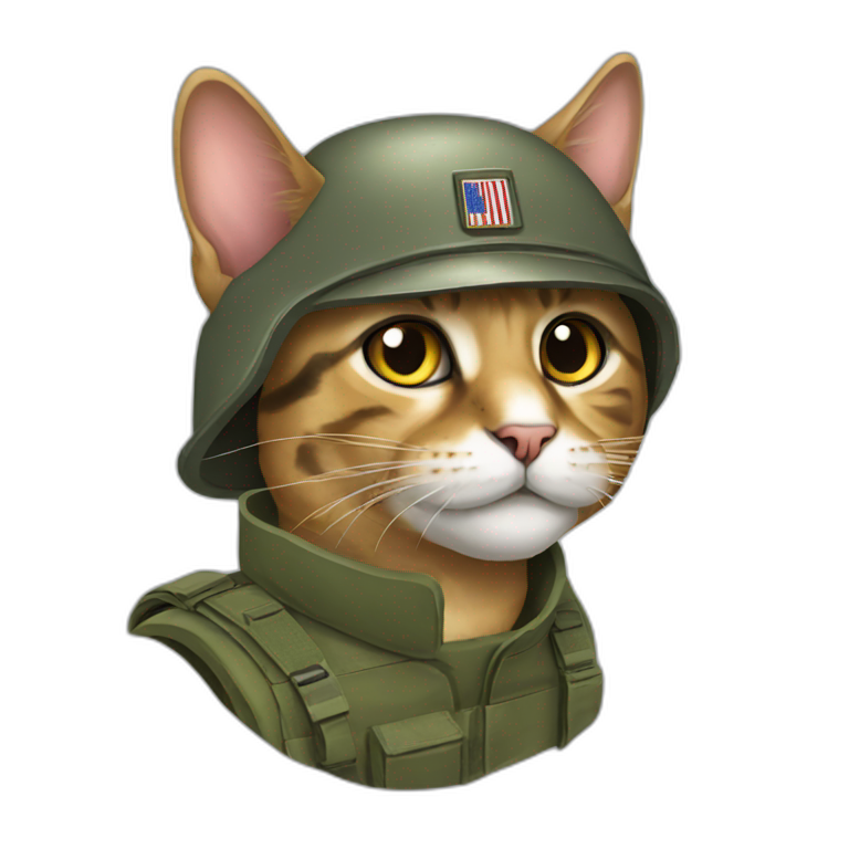 A military cat emoji