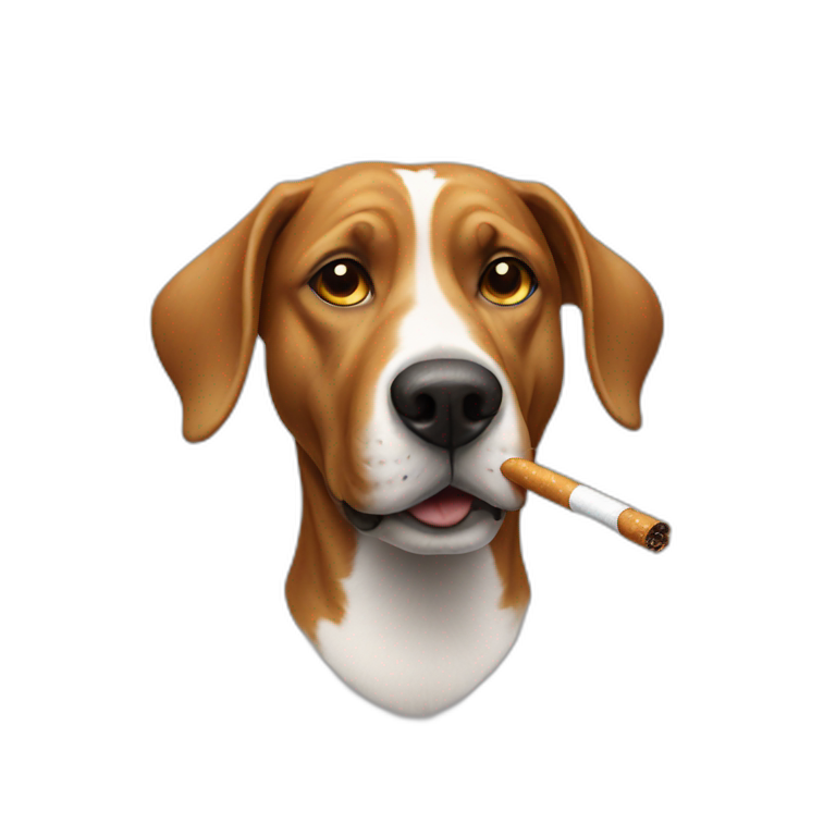 smoking dog emoji