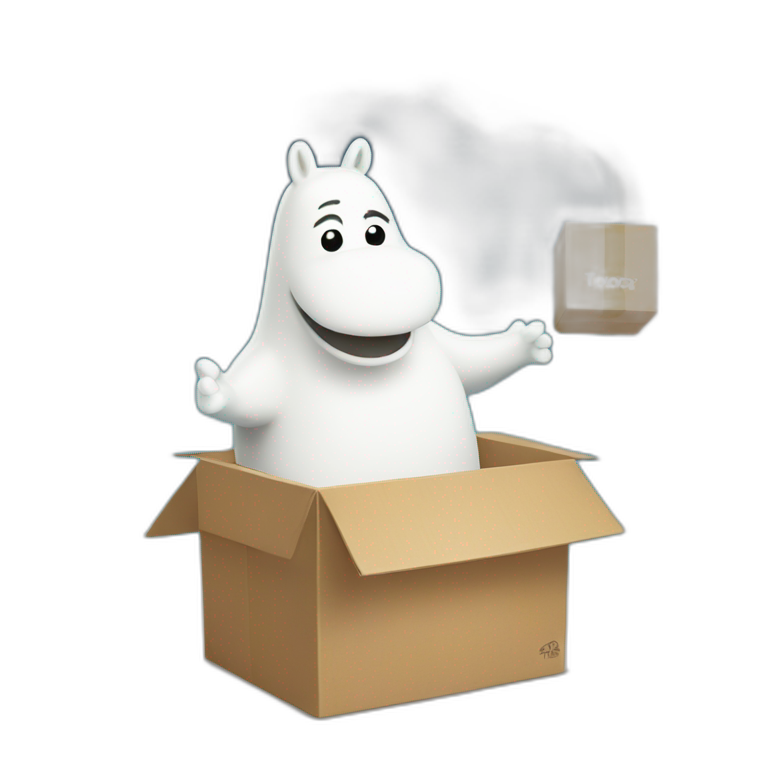 Moomin delivers a box emoji