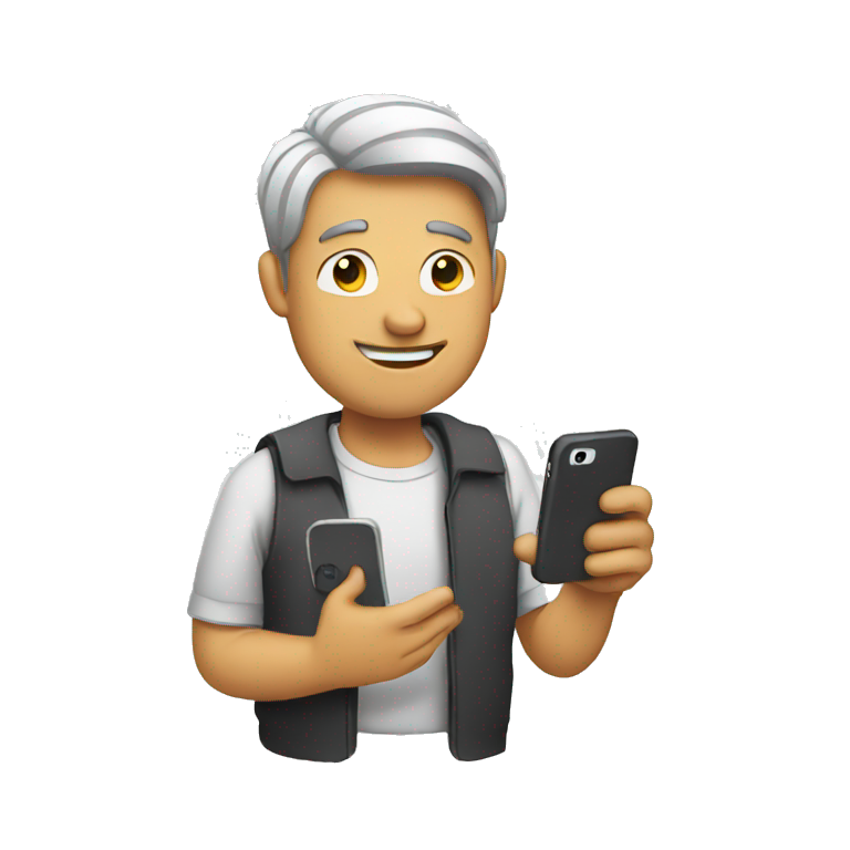 man using his phone emoji