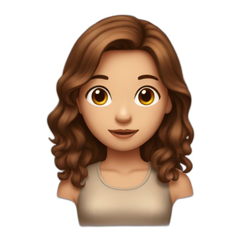 brown hair girl in love emoji