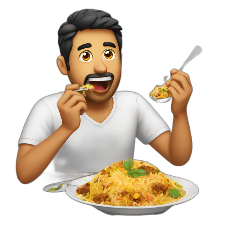 code eating biryani emoji