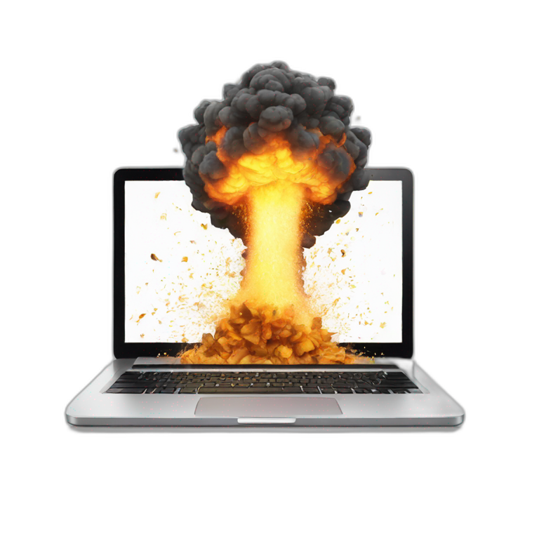 a laptop exploding emoji
