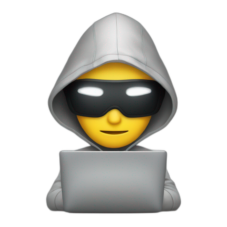 hacker person behind a computer emoji