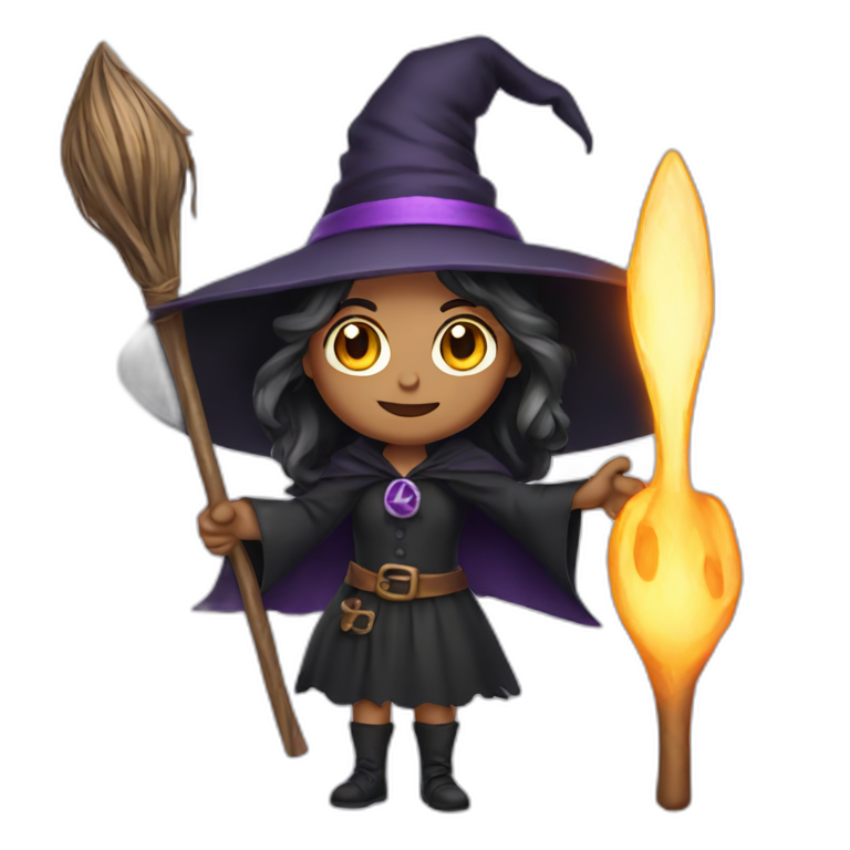 A witch holding a wand emoji