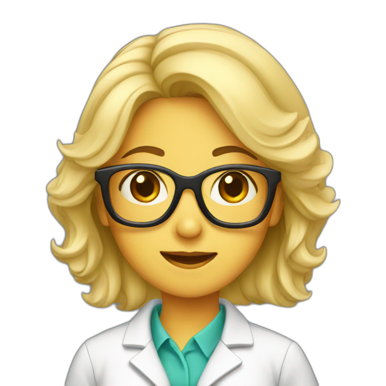 chemist female with glasses emoji