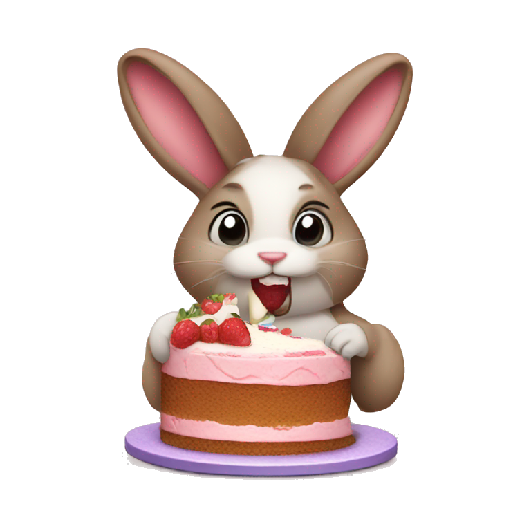 Bunny eating cake  emoji