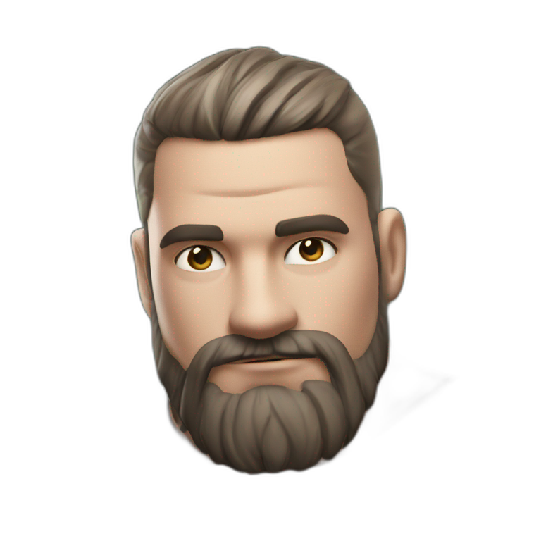 muscular bearded mature male emoji