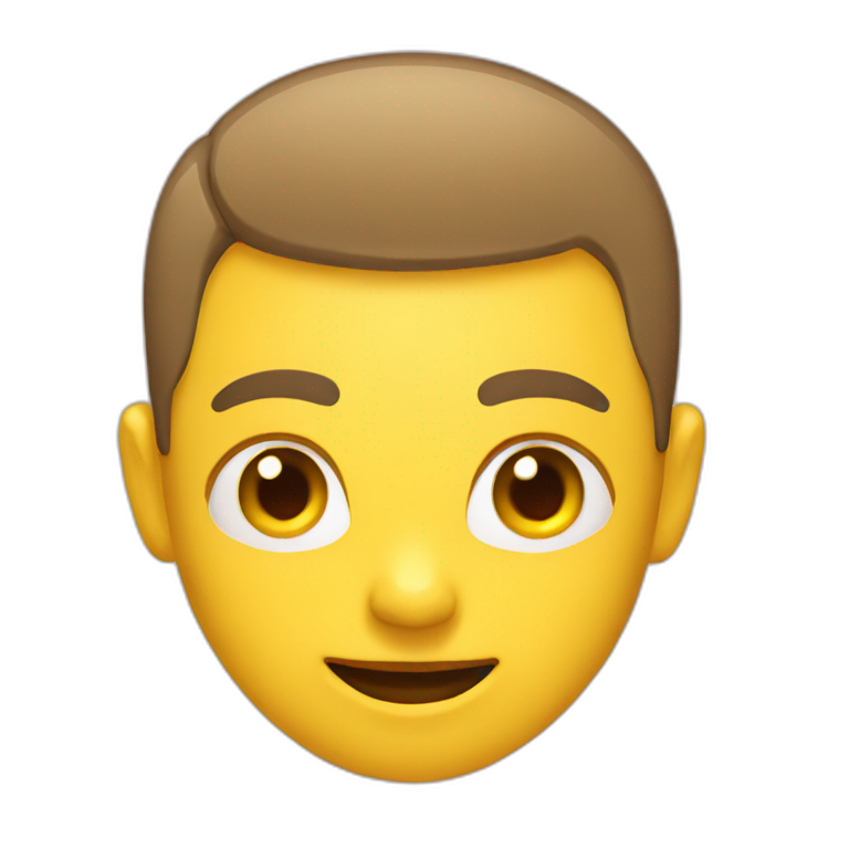 A Yellow emoji with a buzz cut emoji