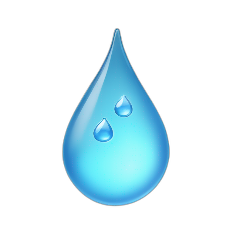 drop of water with percentage simbol inside emoji
