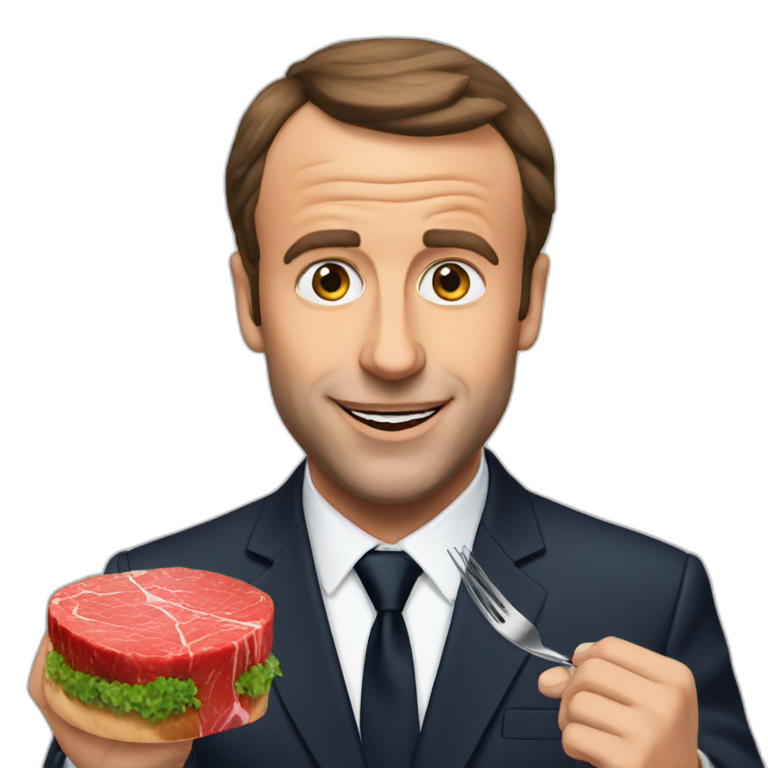 macron eat steak emoji