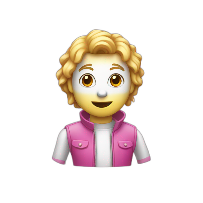 pink and white animatronic sticker emoji