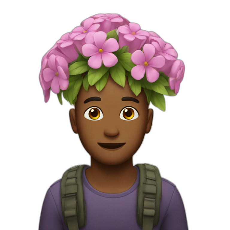 Flower on the head emoji