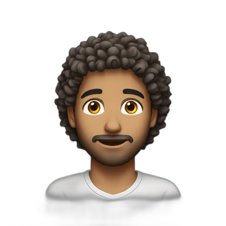 Guy with dry curly hair arab emoji