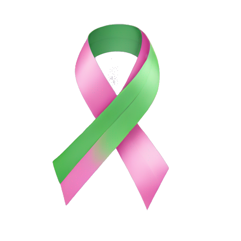 pink, purple and green ribbon emoji