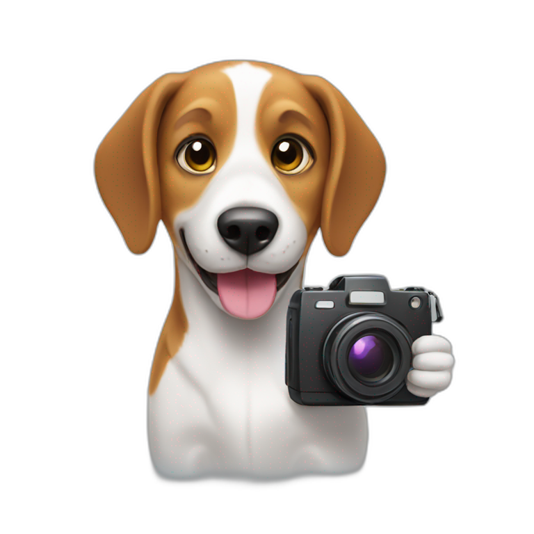 Happy Beagle with camera  emoji