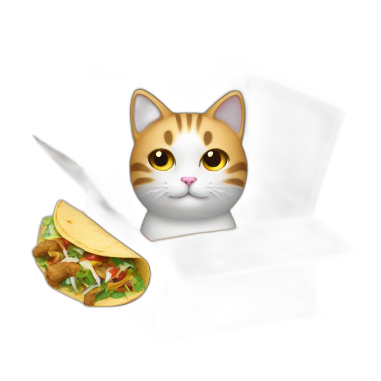 Cat and tacos inside a box emoji