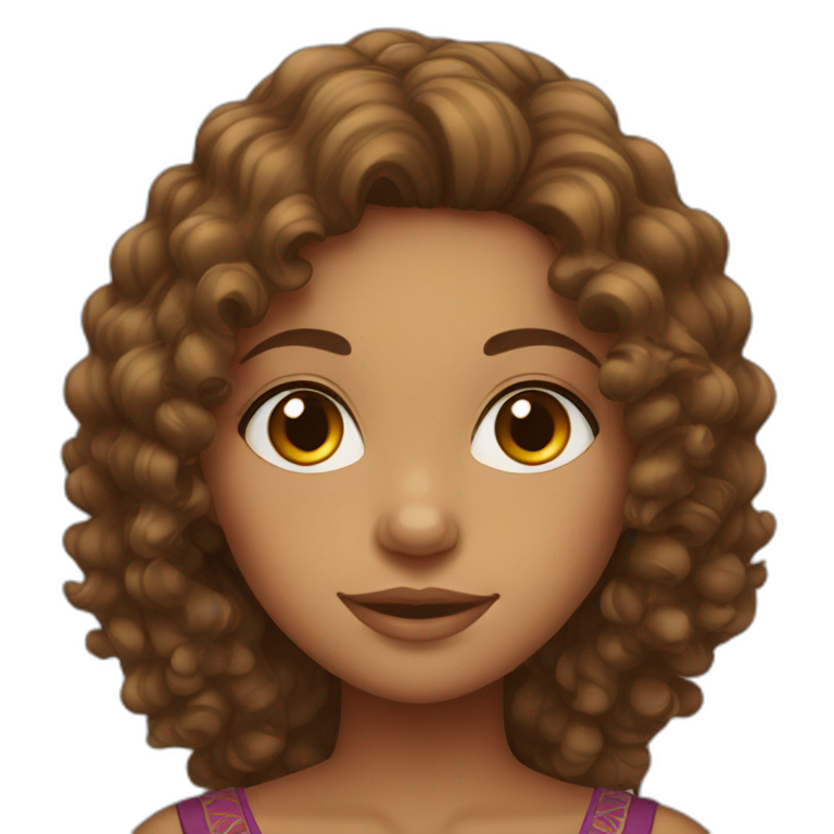 Moroccan girl with brown curly hair emoji