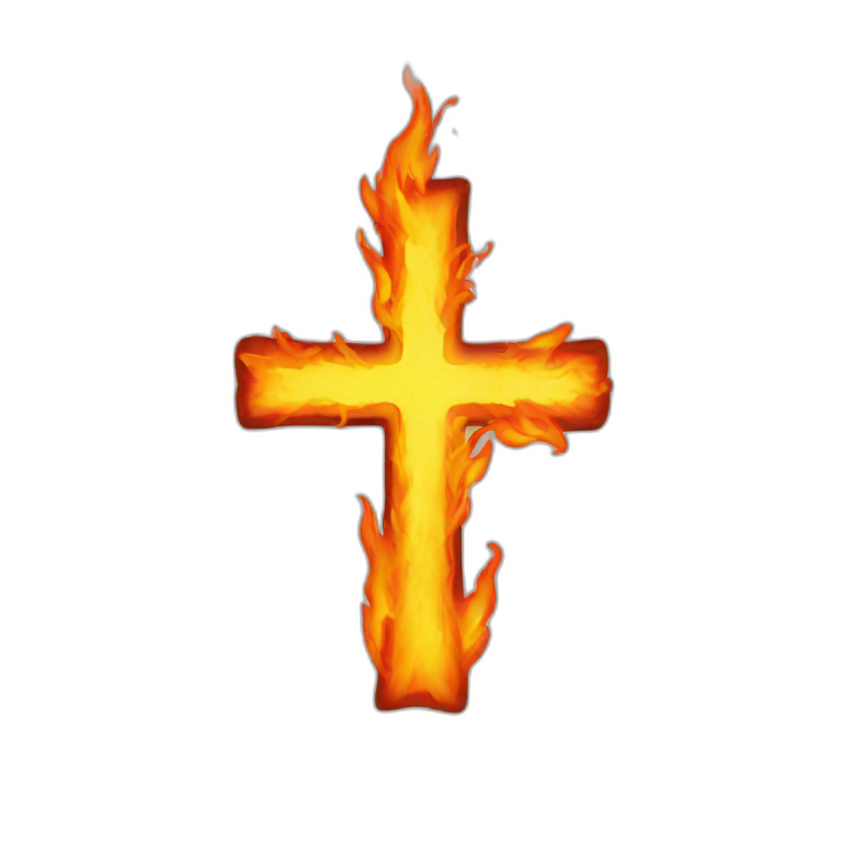 Cross on fire emoji
