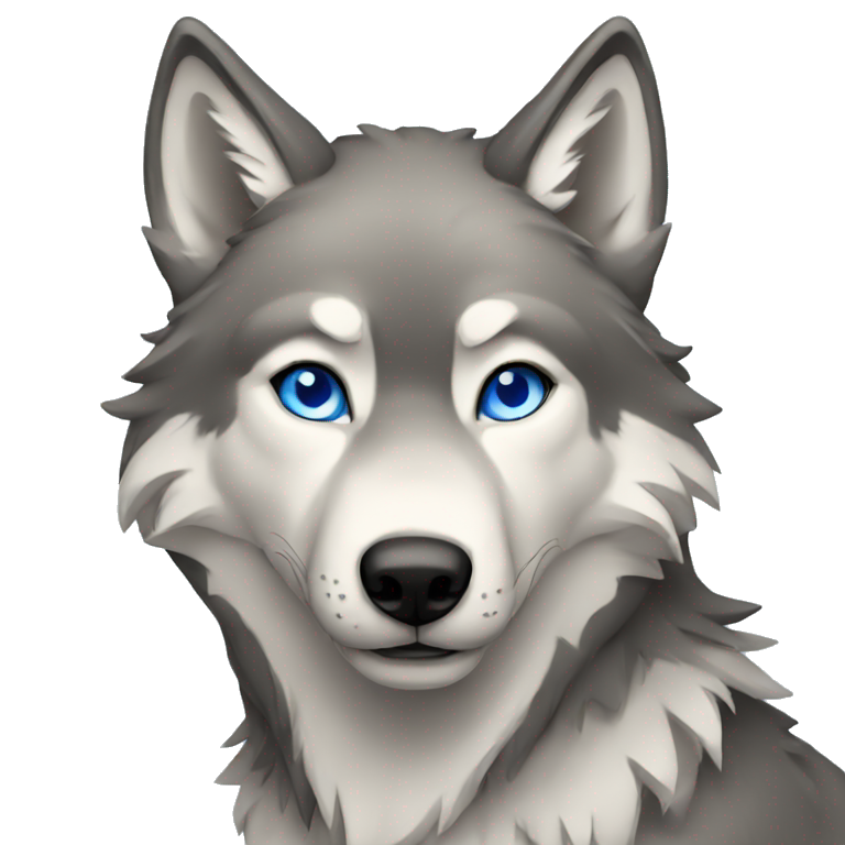 Blue eyed Wolf emoji