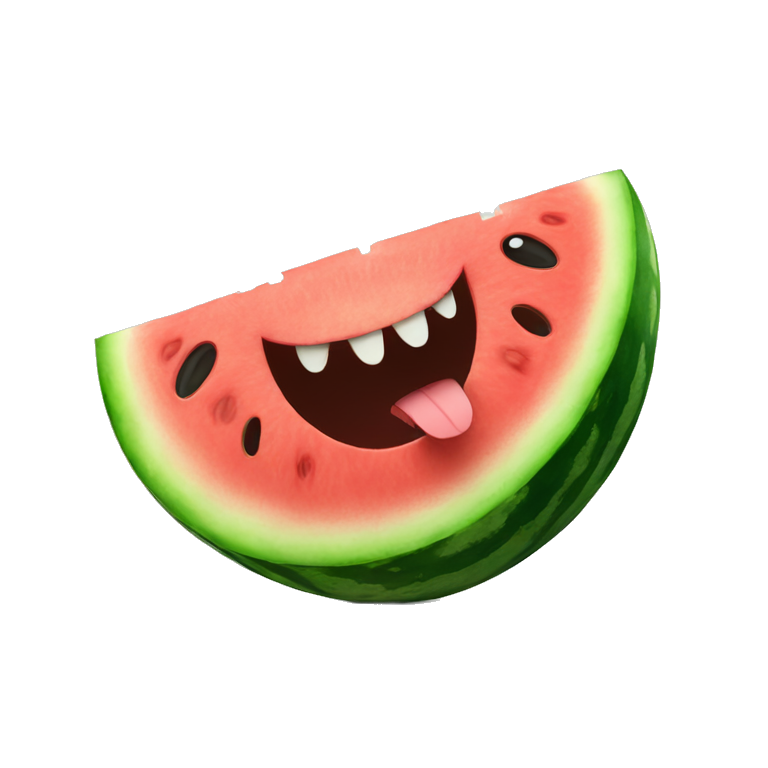 watermelon with sharp teeth emoji
