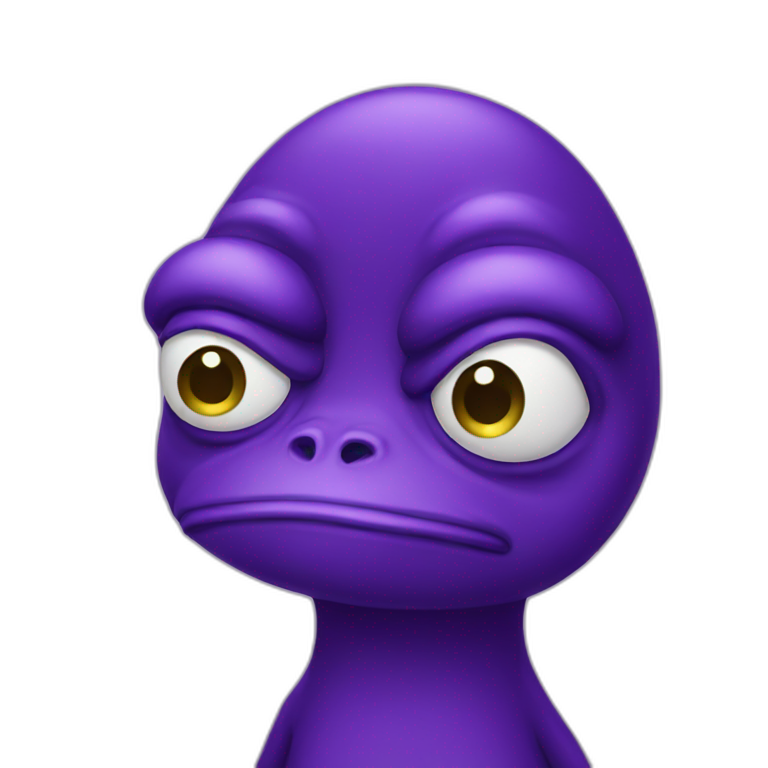 purple pepe sad face emoji