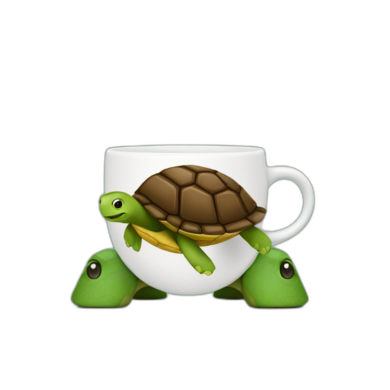 coffee cup on a turtle emoji