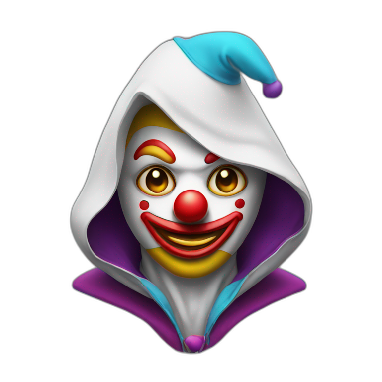 Clown with a hood on emoji