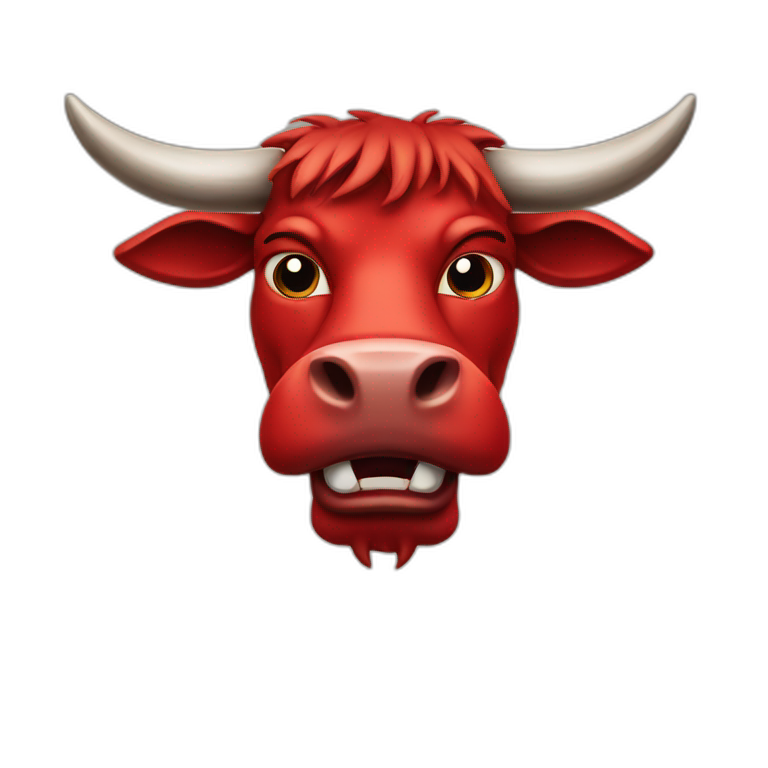 Angry ox face red colour emoji