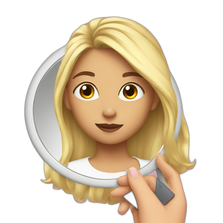 girl-looks-in-the-mirror emoji