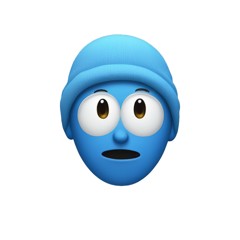 blue guy with snowflakes around him saying no emoji