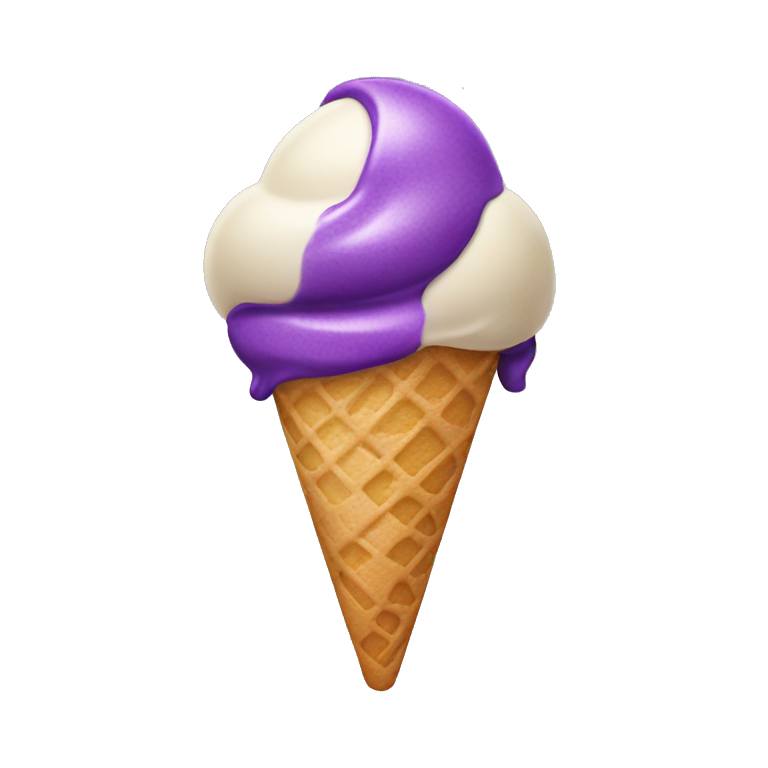 number 2 with purple ice cream  emoji