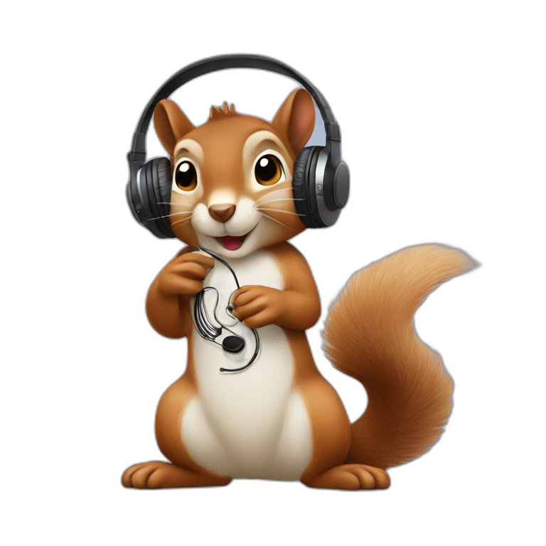Squirrel listening to music emoji