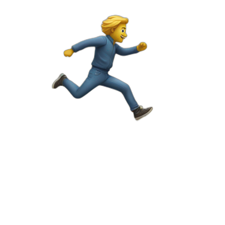 man jumping over a fence emoji