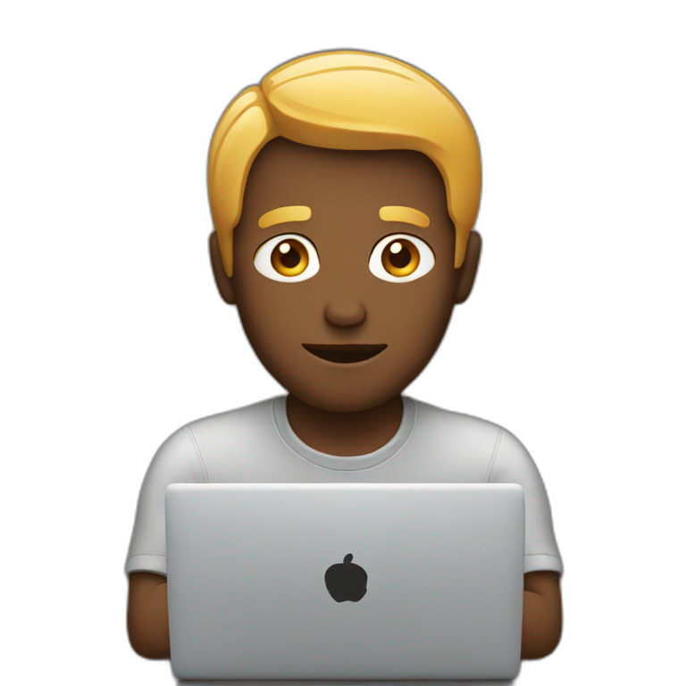man behind laptop emoji