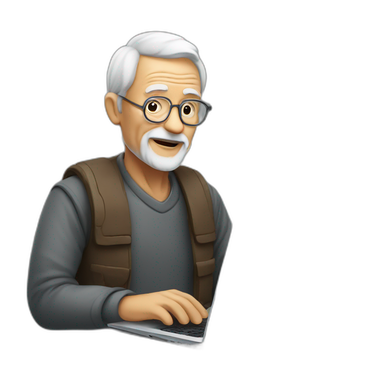 old man this laptop emoji