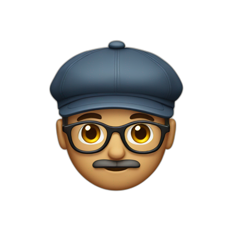 guy with flatcap, glasses and beard emoji