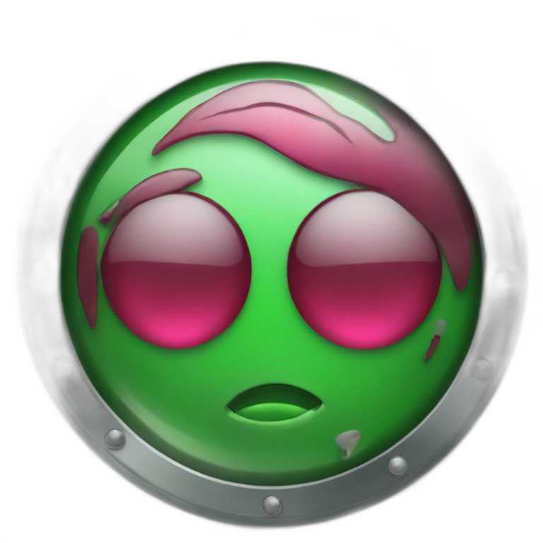 metal case, green ruby emoji