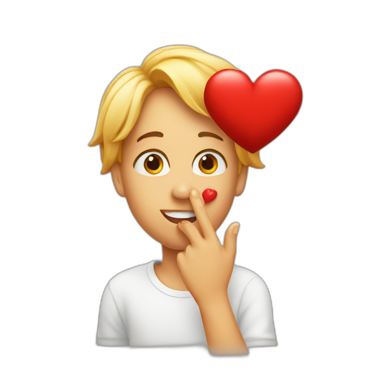 red heart emoji blowing a kiss emoji
