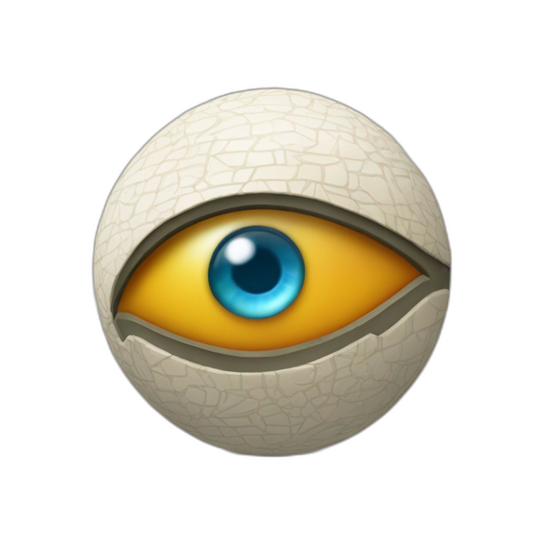 3d sphere with a cartoon Mule skin texture with Eye of Horus emoji