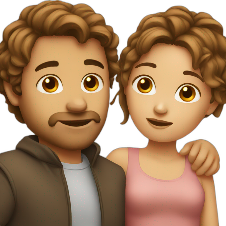 couple brown hair emoji
