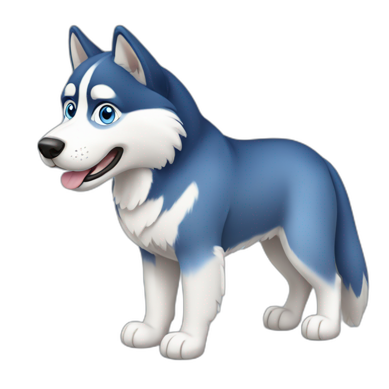 husky with blue eyes emoji