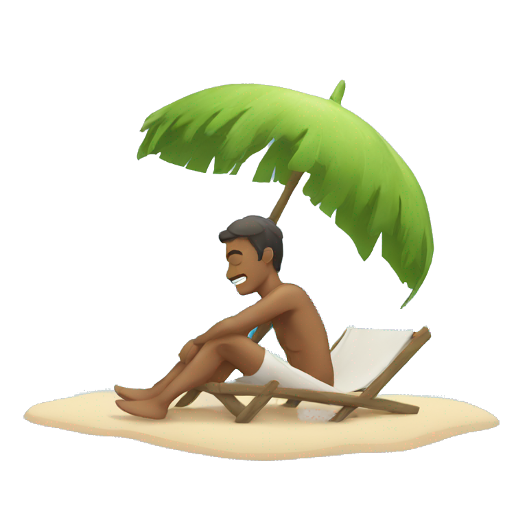 man resting on the beach emoji