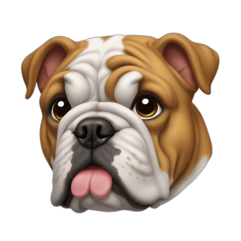 Bulldog FRANCES, Gorra en su cabeza emoji