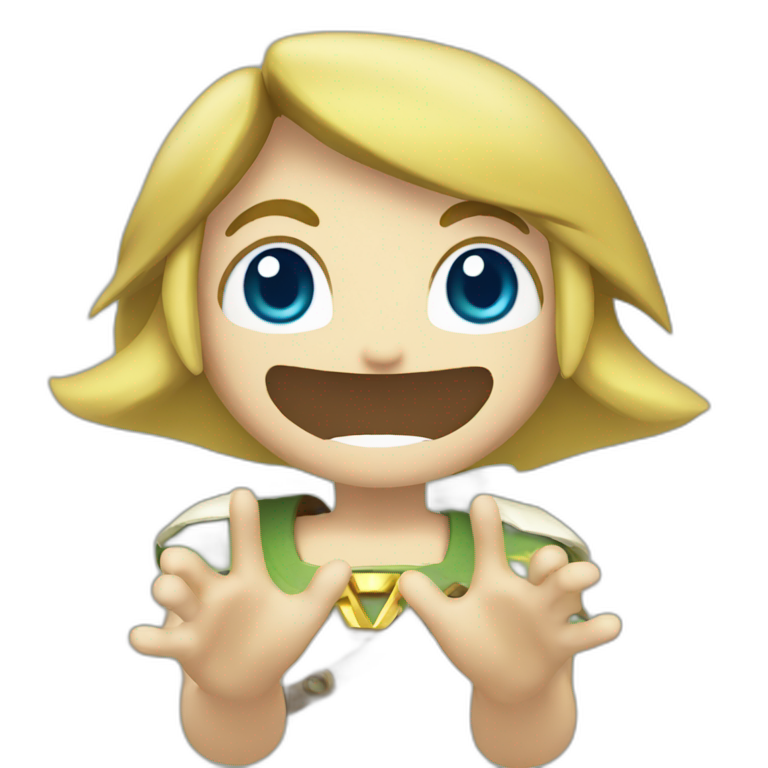 link zelda smiling face with open hands emoji