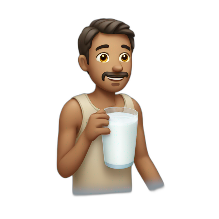 man drinking milk emoji