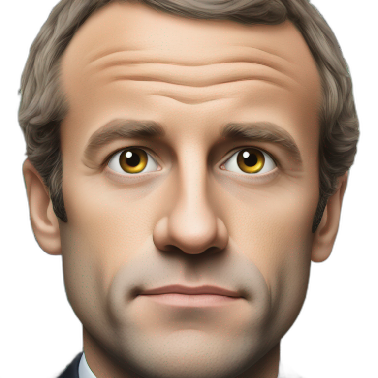 Macron with dollars in his eyes emoji