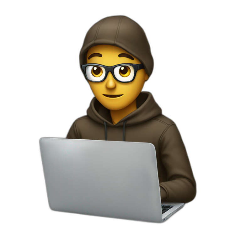 hacker sitting at laptop emoji